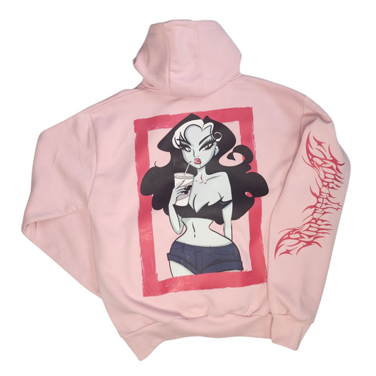 Morta Atrom Baby Pink Unisex Vamp Hoodie