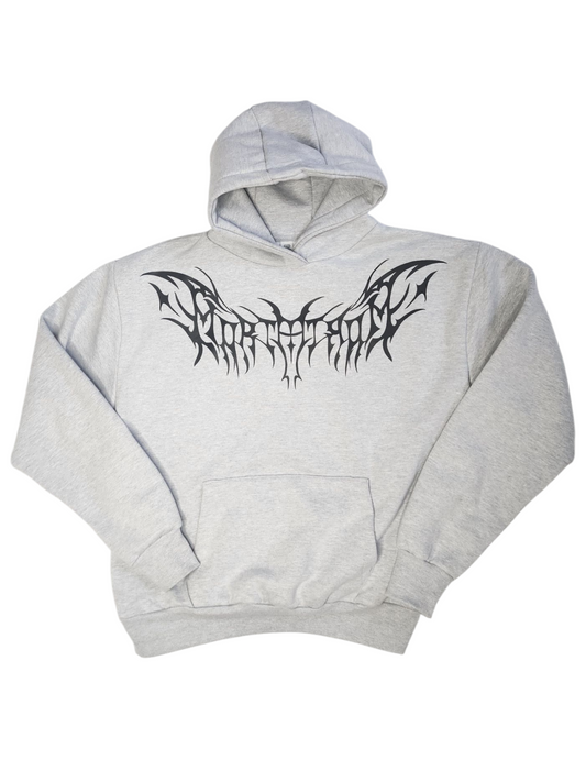 Morta Atrom Grey Unisex Logo Hoodie